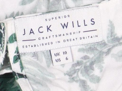 Jack Wills Women's Green Floral Sleeveless Top Size 10