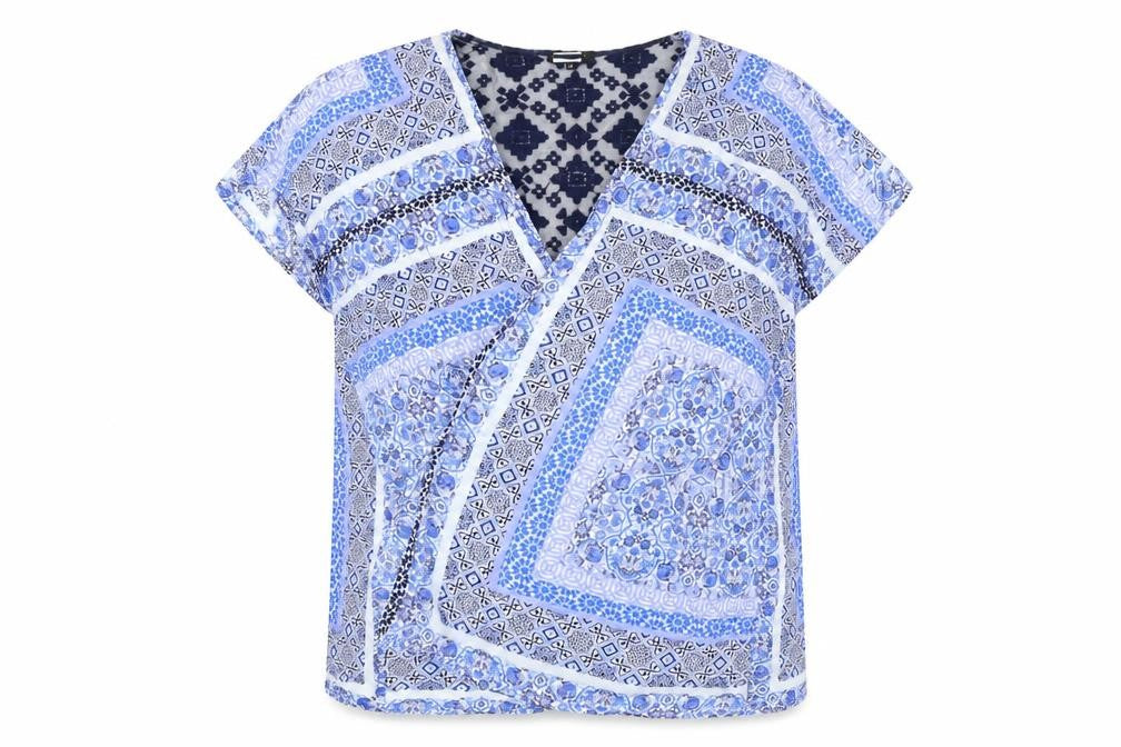 Womens UK Size M New Look Blue Tunic Blouse