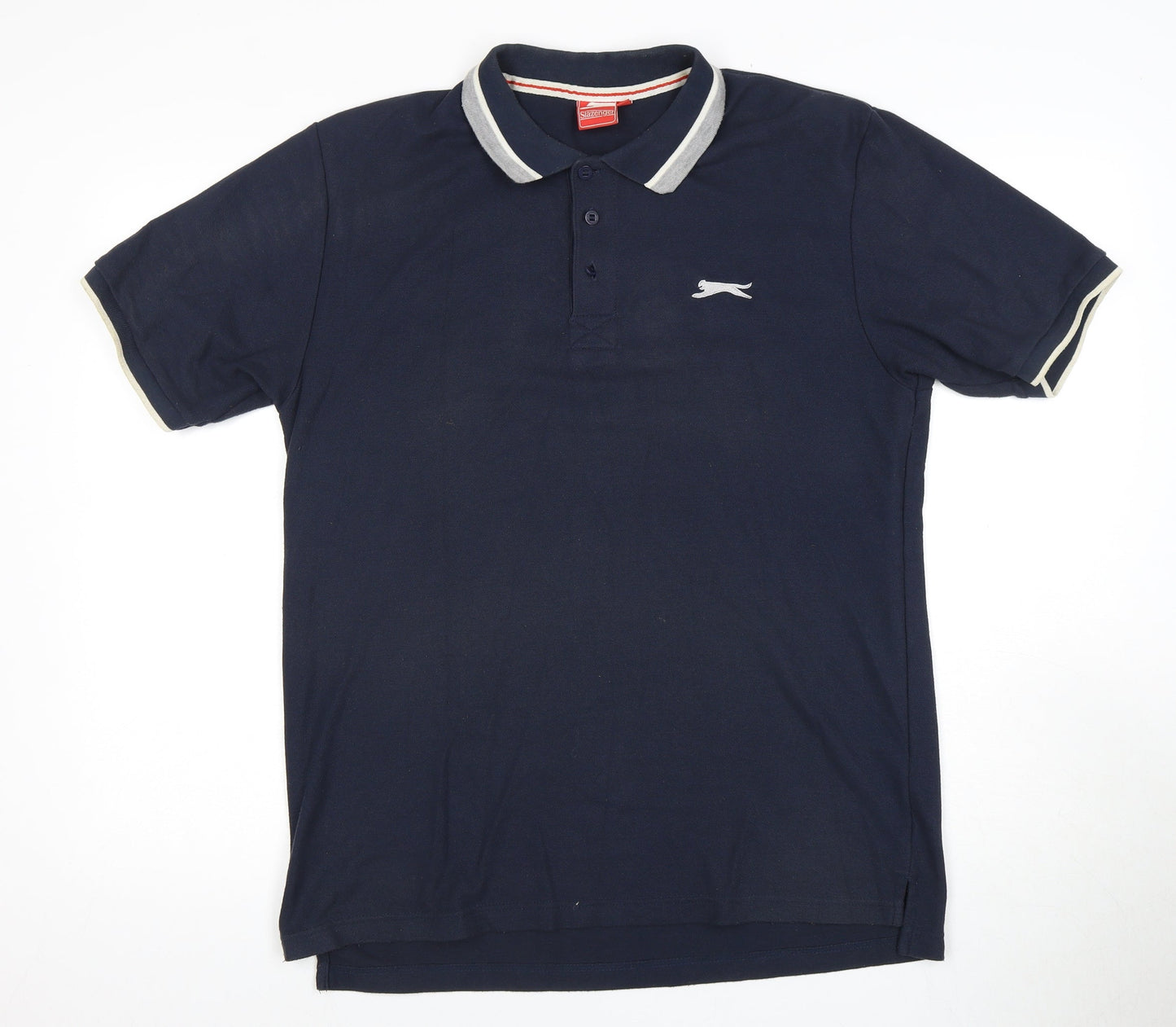 Slazenger Men's Blue Polo Shirt L, Short Sleeve