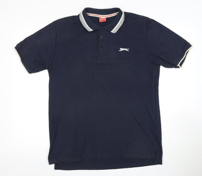 Slazenger Men's Blue Polo Shirt L, Short Sleeve