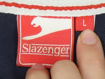 Slazenger Men's Blue Polo Shirt L, Short Sleeve