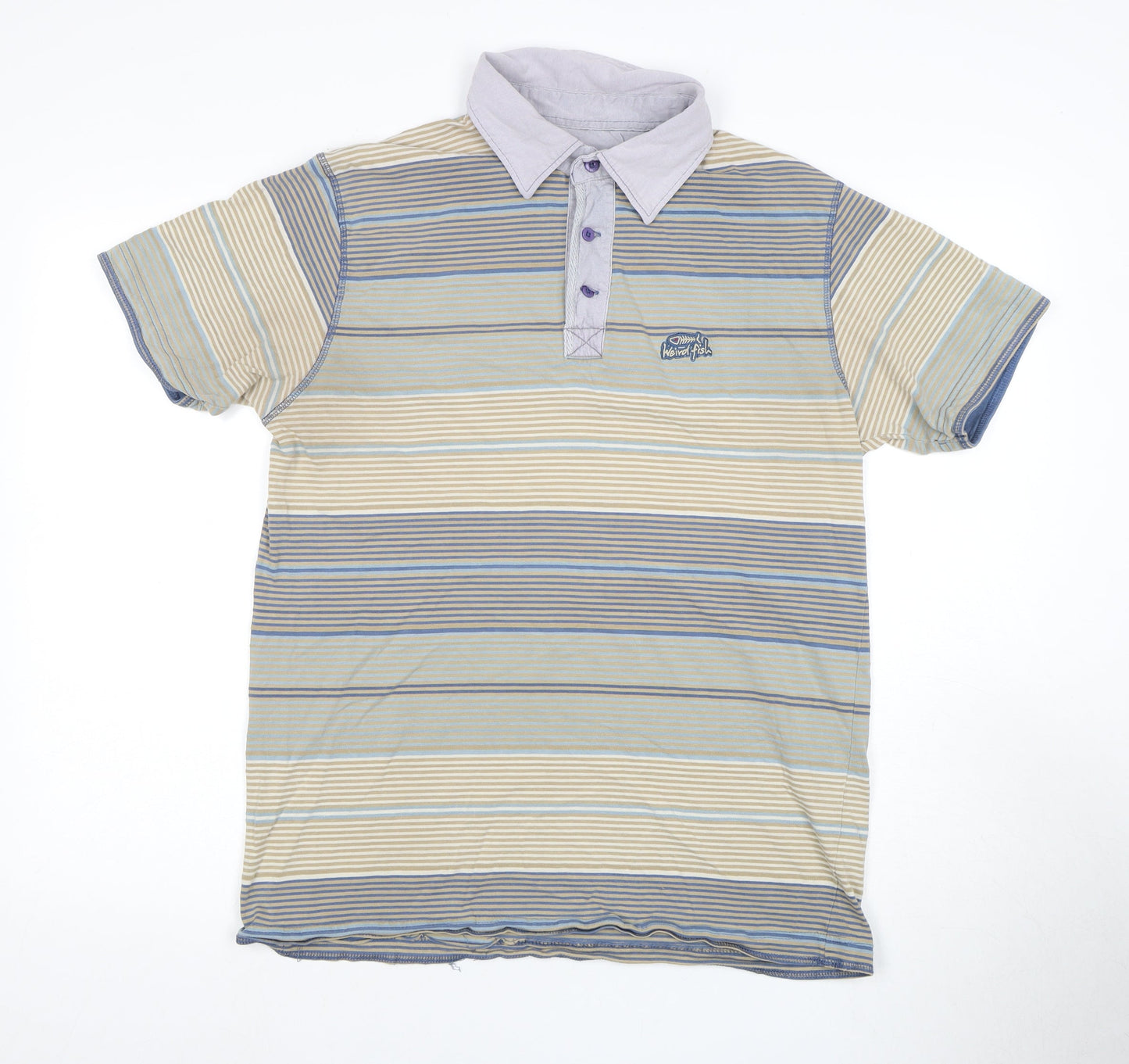 Weird Fish Men's Multicoloured Striped Polo M