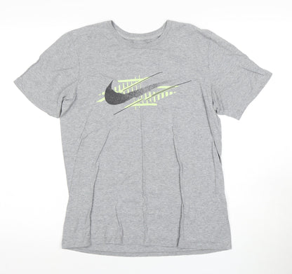 Nike Boys Grey S Athletic T-Shirt with Logo