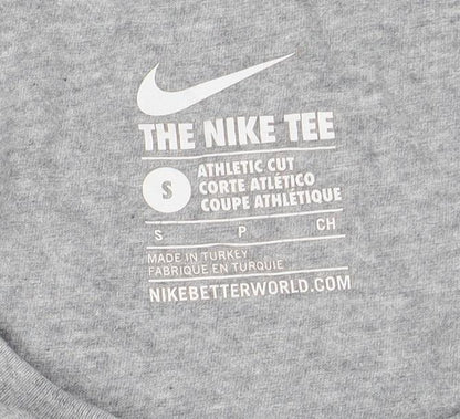 Nike Boys Grey S Athletic T-Shirt with Logo
