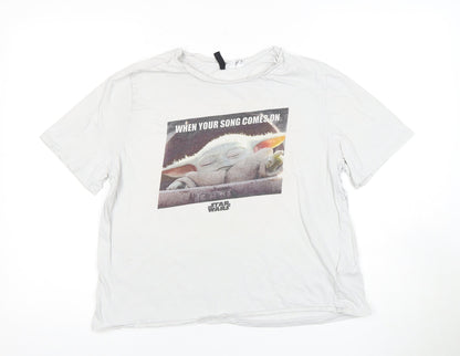 Unisex Adults UK Size EUR 38 H&M White Basic T-Shirt