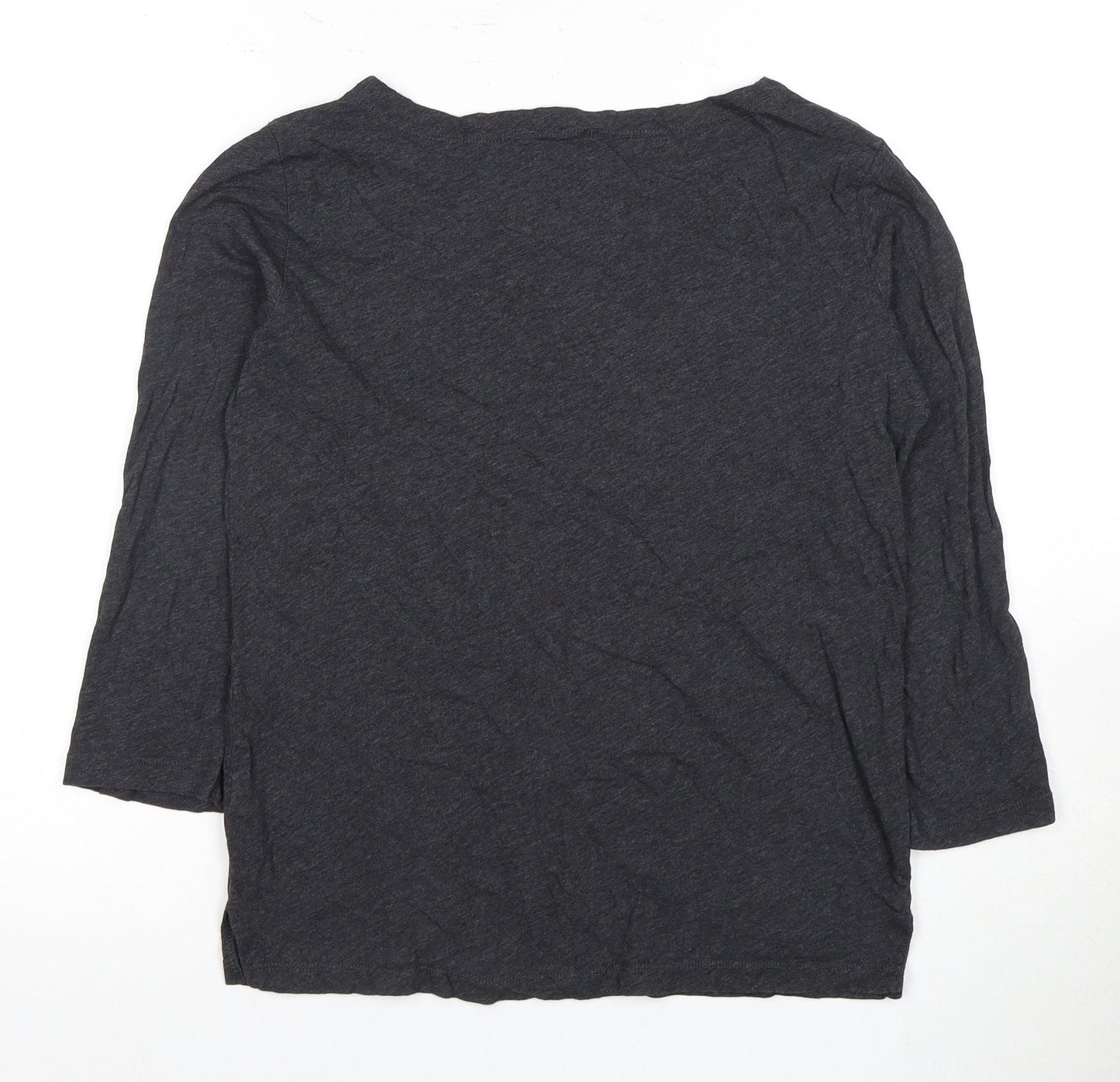 Hush Women's Black Cotton T-Shirt, XS, 3/4 Sleeve, Casual