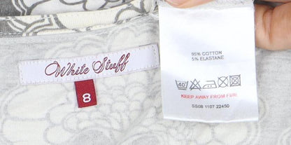 White Stuff Women's Grey Floral Shift Dress Size 8