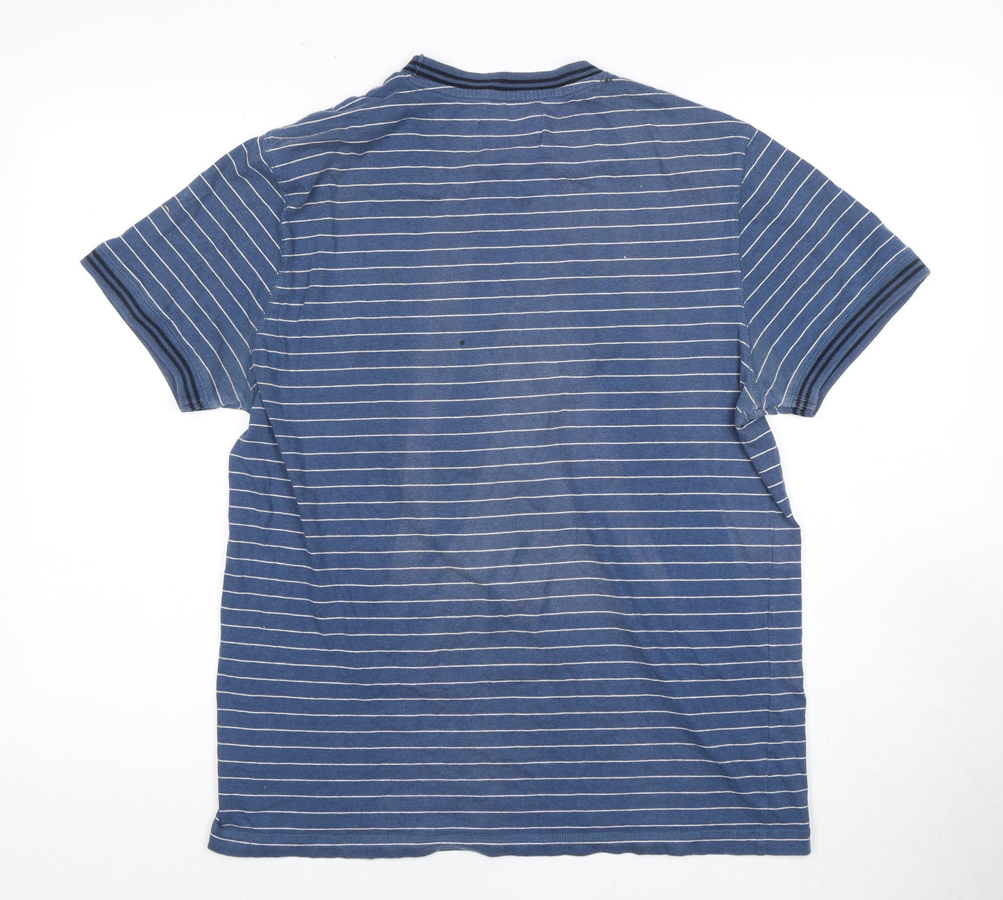 Penguin Men's Blue Striped T-Shirt L
