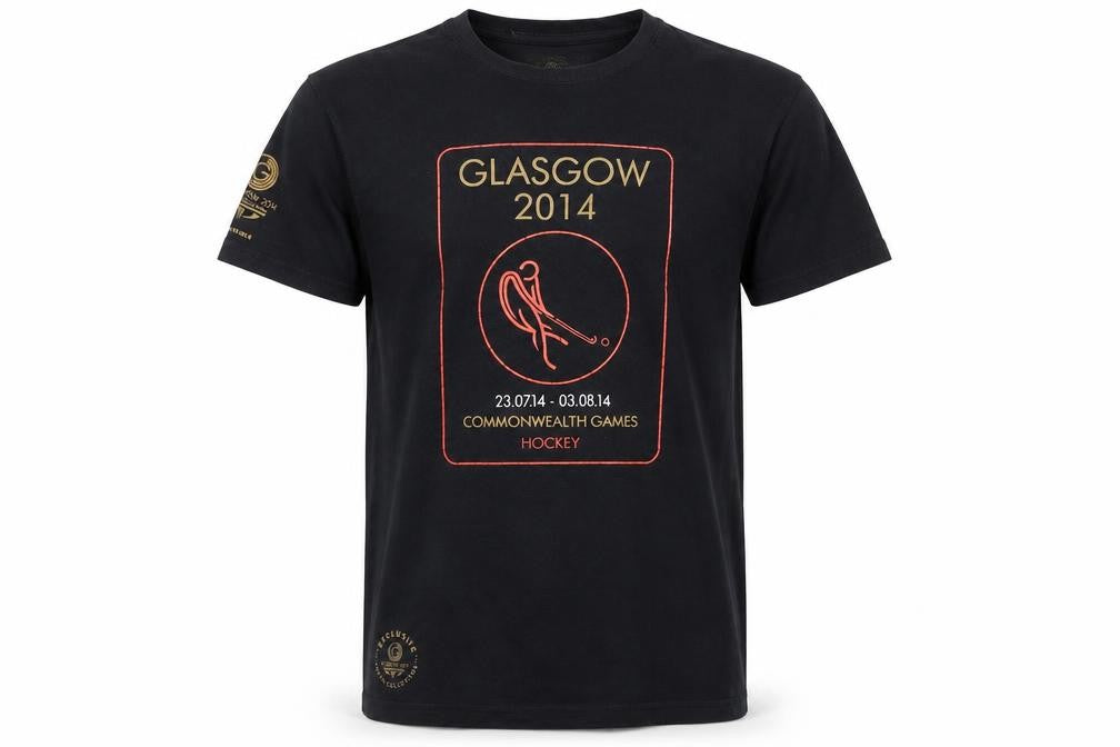 Front view of Glasgow 2014 Sports T-Shirt, Black, Small