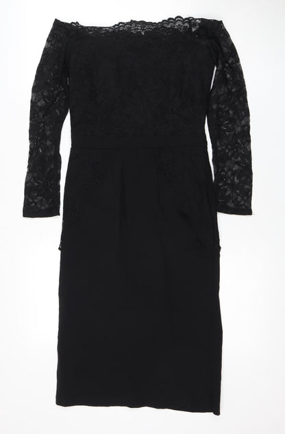 Tempest Elegant Black Lace Sheath Dress for Women - Party Perfect
