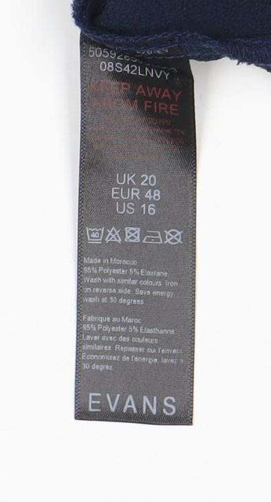 Evans Women's Blue Long Sleeve Blouse Size 20