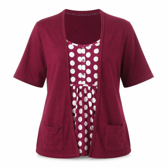 Womens UK Size 14 Marks and Spencer Red Wrap Blouse