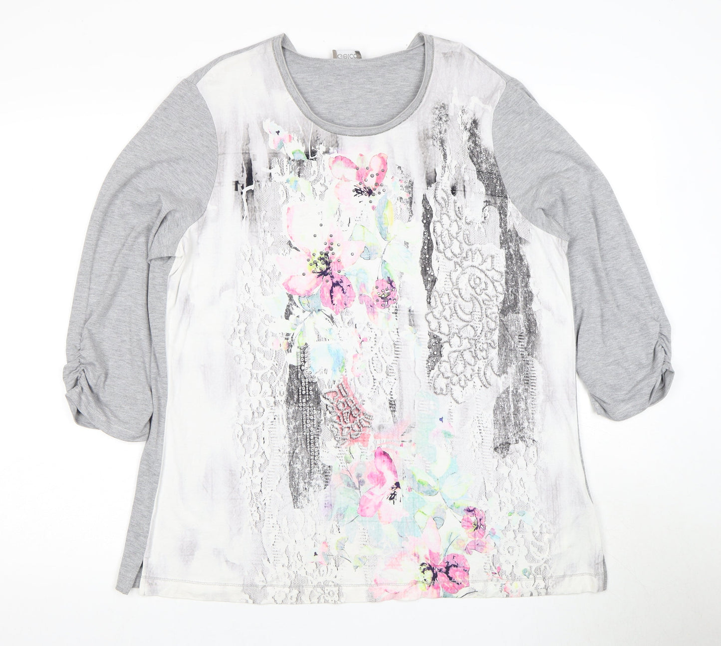 Womens UK Size 20 Gelco Multicoloured Basic T-Shirt