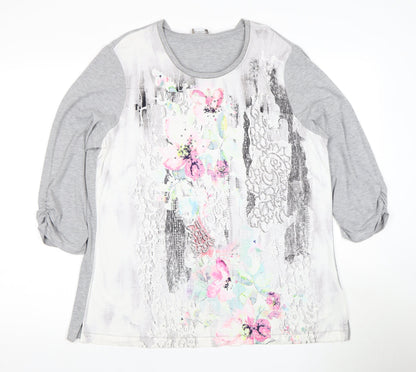 Womens UK Size 20 Gelco Multicoloured Basic T-Shirt
