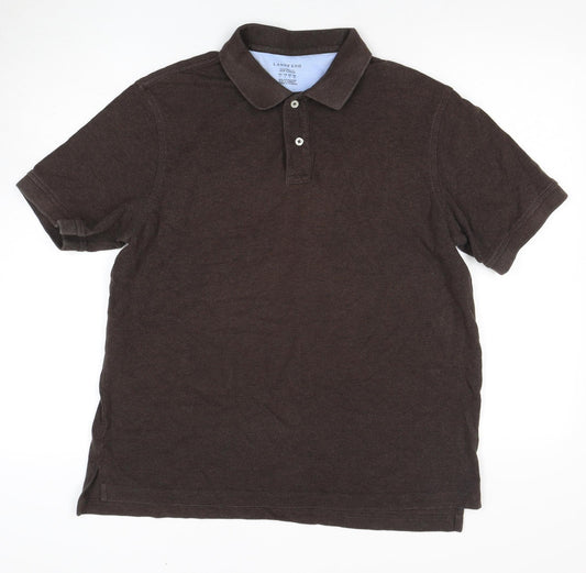 Lands' End Men's XL Brown Cotton Polo Shirt