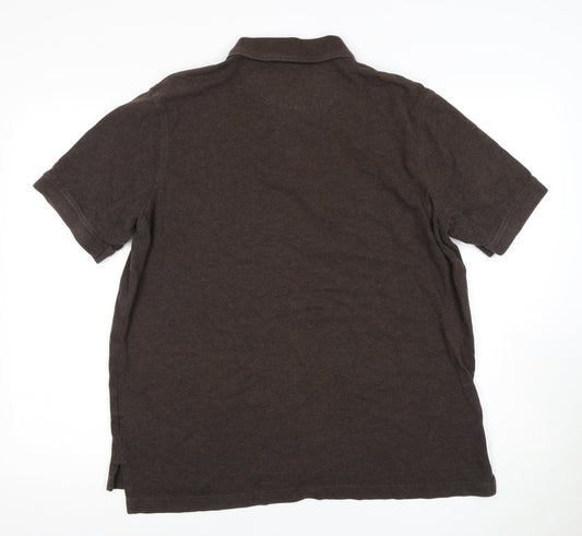 Lands' End Men's XL Brown Cotton Polo Shirt