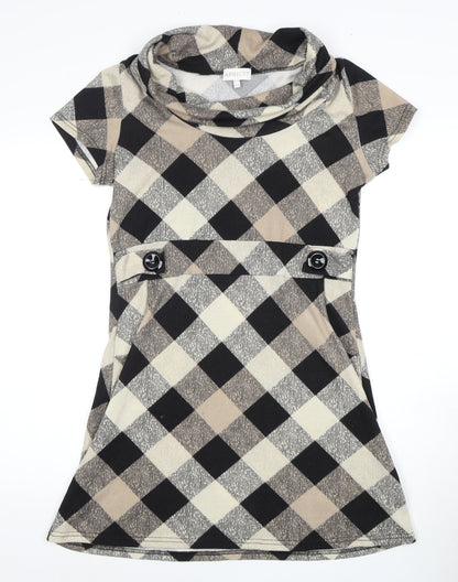 Apricot Women's Multicoloured Argyle Short Sleeve Dress
