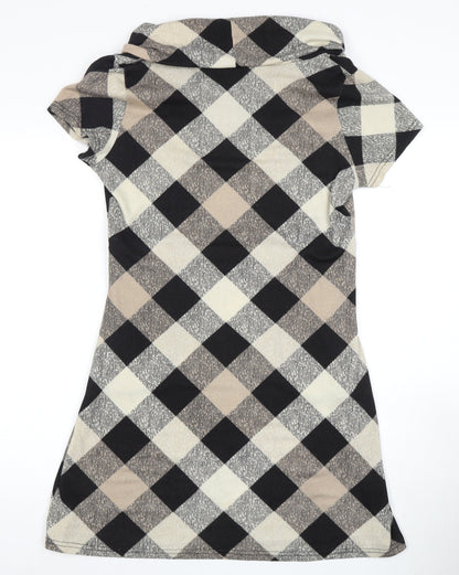 Apricot Women's Multicoloured Argyle Short Sleeve Dress