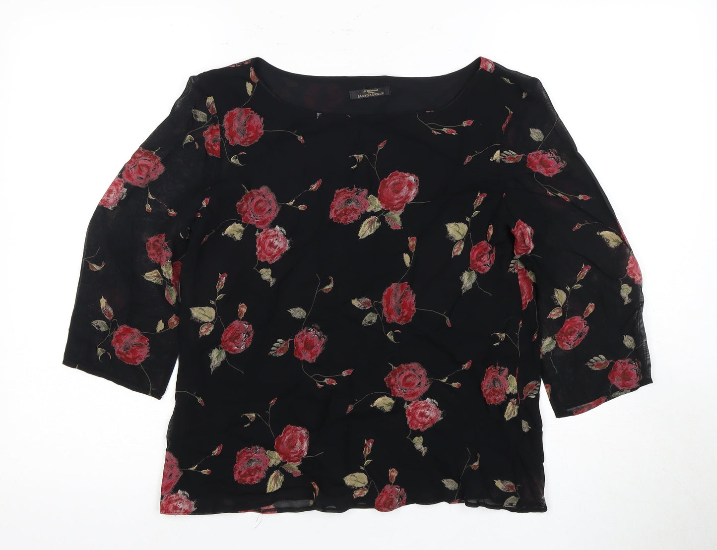 Womens UK Size 12 Marks and Spencer Black  Blouse