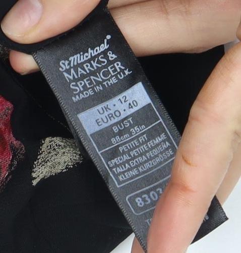 Womens UK Size 12 Marks and Spencer Black  Blouse