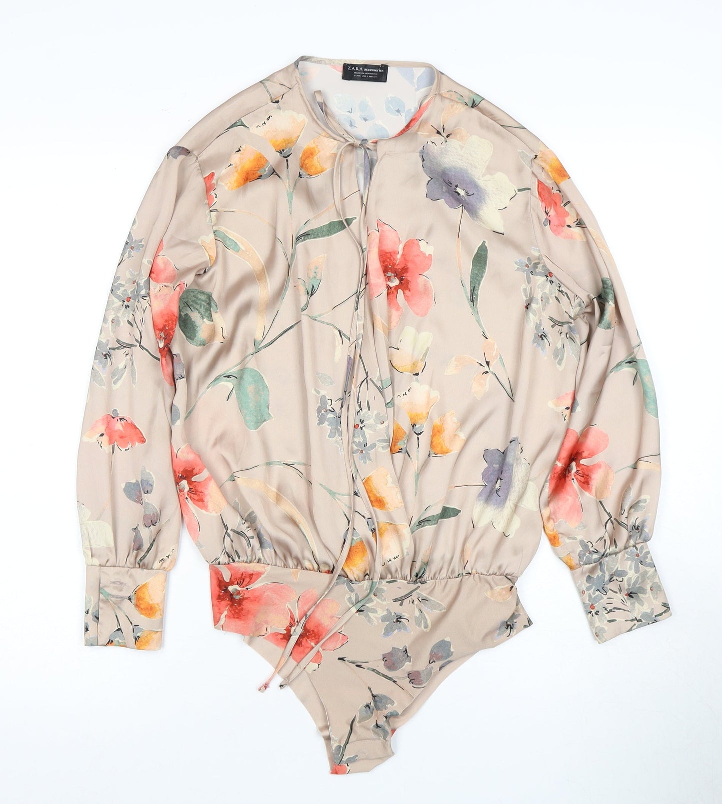 Zara Women's Multicoloured Floral Bodysuit Size 6