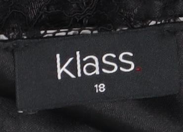 Klass Women's Black Floral Embroidered Dress Size 18