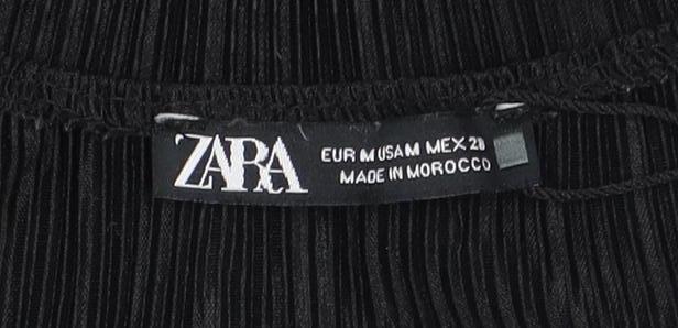 Womens UK Size XS Zara Black Wrap Blouse