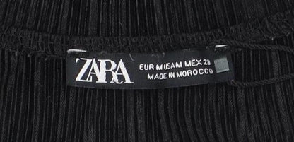 Womens UK Size XS Zara Black Wrap Blouse