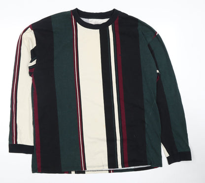 Urban Outfitters Men's Multicoloured Striped Pullover Sweatshirt - Size L