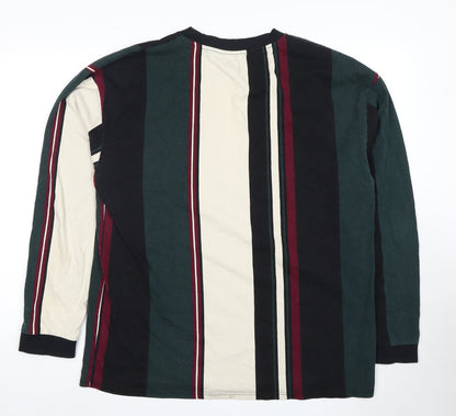 Urban Outfitters Men's Multicoloured Striped Pullover Sweatshirt - Size L