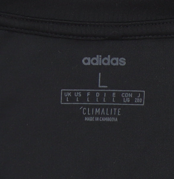 Adidas Men's Black Crew Neck T-Shirt, Size L