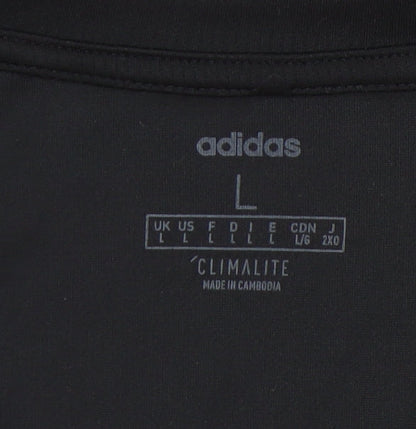 Adidas Men's Black Crew Neck T-Shirt, Size L