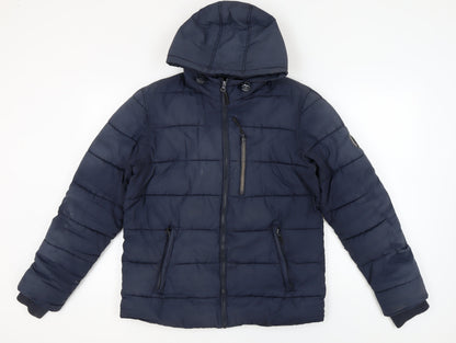 Mens UK Size M JOG ON Blue Puffer Jacket