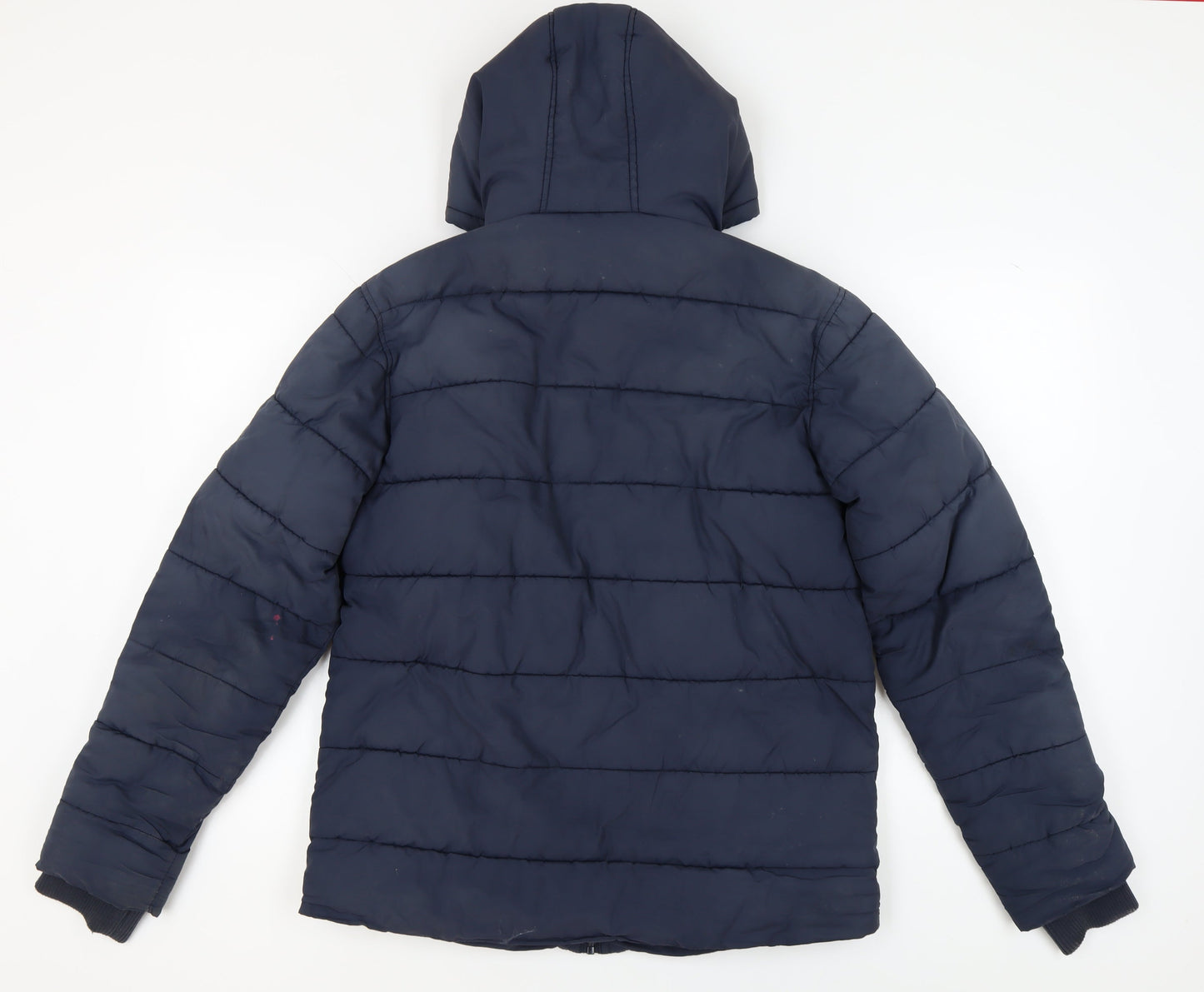 Mens UK Size M JOG ON Blue Puffer Jacket