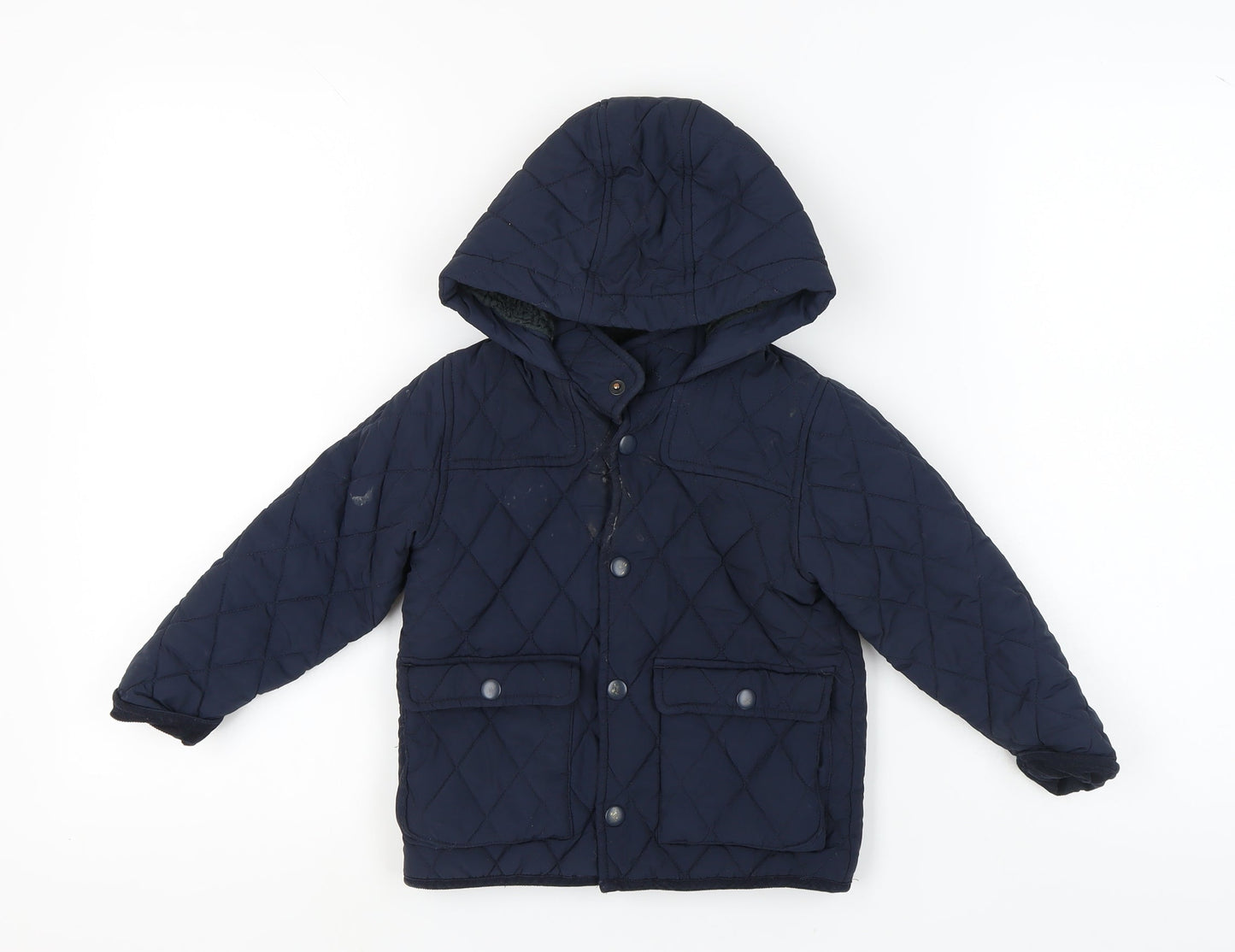 Next Boys Blue Quilted Hooded Jacket 2-3 Years