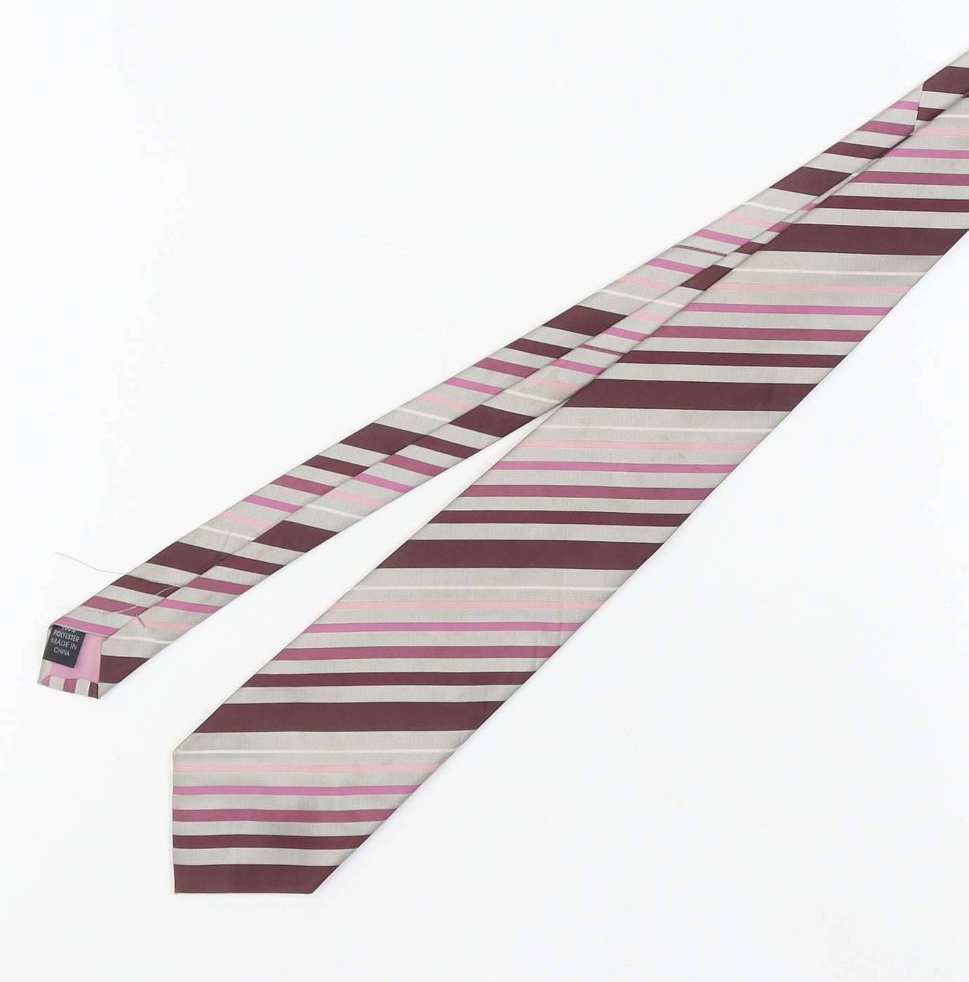 Thomas Nash Men's Striped Tie, Pink & Bronze, One Size