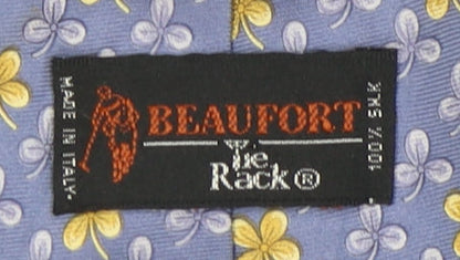 Mens Beaufort Blue Floral 100% Silk  Tie