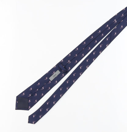 Next Men's Blue Slim Animal Print Tie