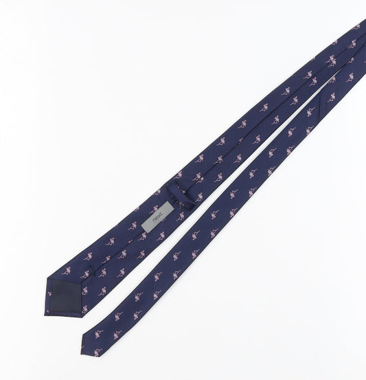 Next Men's Blue Slim Animal Print Tie