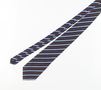 Mens Dehavilland Multicoloured Striped 100% Silk  Tie