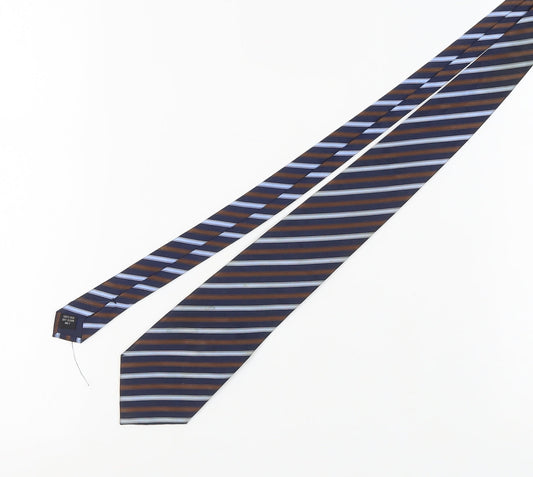 Mens Dehavilland Multicoloured Striped 100% Silk  Tie