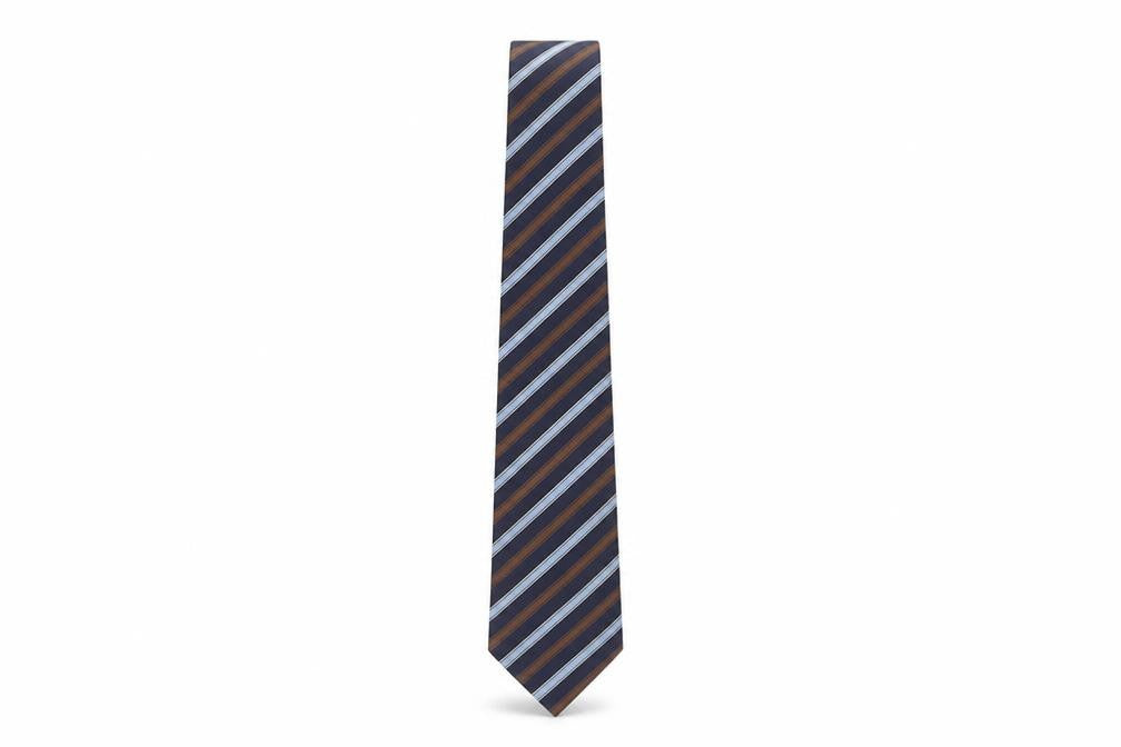Mens Dehavilland Multicoloured Striped 100% Silk  Tie