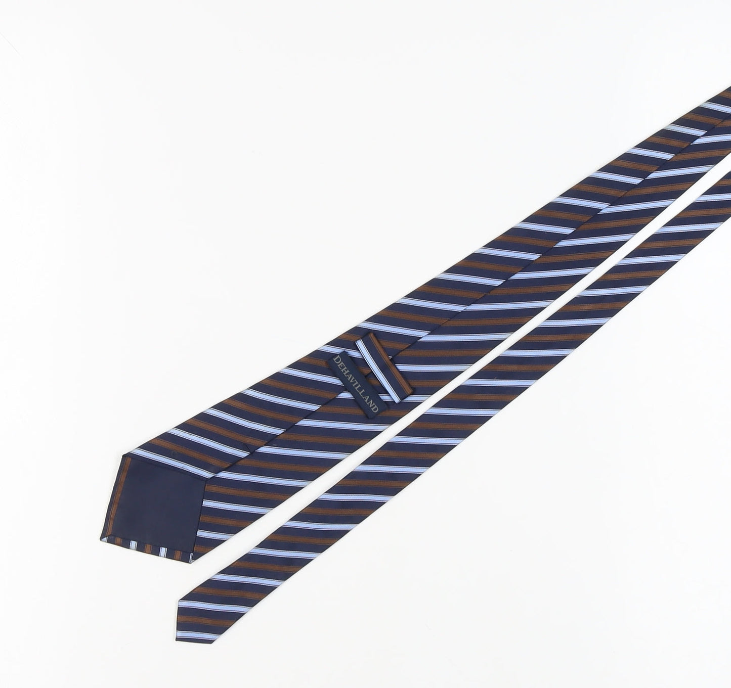 Mens Dehavilland Multicoloured Striped 100% Silk  Tie