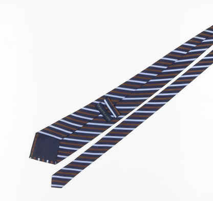 Mens Dehavilland Multicoloured Striped 100% Silk  Tie
