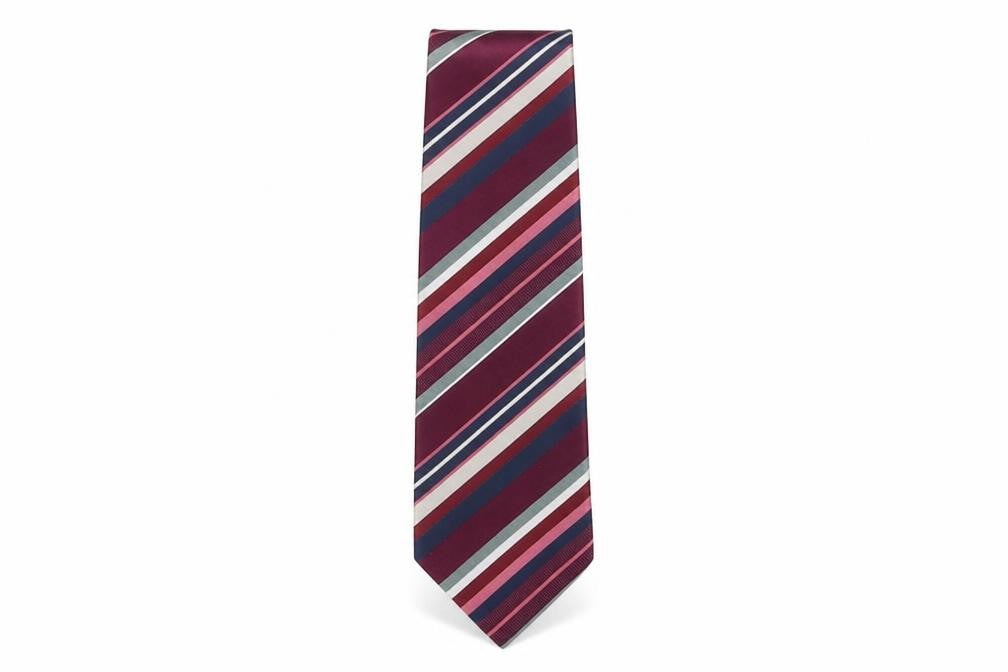 Mens Racing Green Multicoloured Striped 100% Silk  Tie