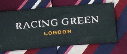 Racing Green Men's Silk Striped Tie - Red, Blue, Silver