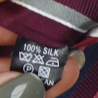 Racing Green Men's Silk Striped Tie - Red, Blue, Silver