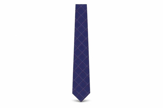 Mens Van Heusen Blue Plaids & Checks 100% Silk  Tie