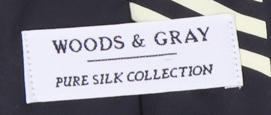 Woods & Gray Men's Black Striped Silk Tie