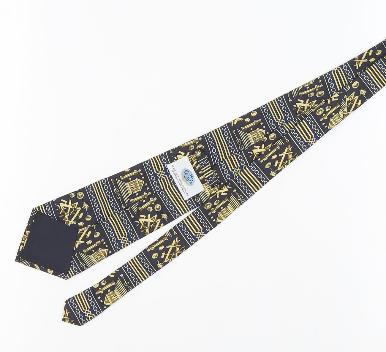Central Regalia Men's Blue Silk Tie, Handmade, One Size